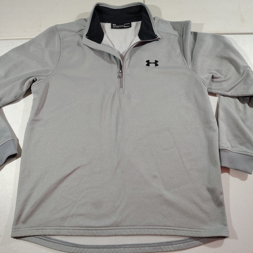 Under Armour Cold Gear Jacket Men L Loose Gray Golf Active 1/4 Zip Outdoor